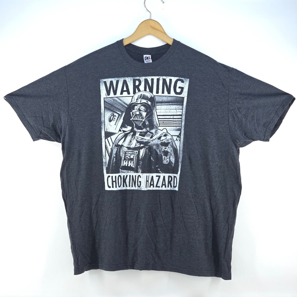 VTG Optima Darth Vader Graphic T Shirt Mens 2XL Star Wars Choking Hazard Humor